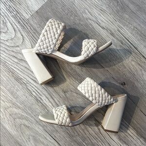 Steve Madden Cream Quilted Heeled Mules - Tangle Tango04S1